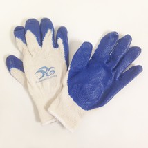 8 Pairs Work Gloves Premium Cotton Blue Latex Palm Coating, One Size Fit... - £6.04 GBP