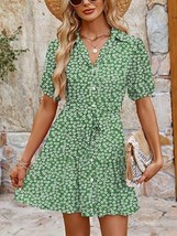 Womens Button Down Shirt Dresses with Belt Business Casual Aline Spring ... - $48.00 CAD