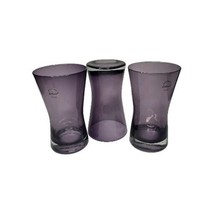 Set of 3 ARTLAND Hand Blown Drinking Glass Tumblers PURPLE AMETHYST PLUM - £30.60 GBP