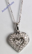18k White Princess &amp; Round Diamond Heart Pendant (0.37 Ct G SI1 Clarity) - £809.28 GBP