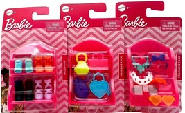 Barbie Accessories 4 Handbags, 4 Pairs Shoes and 6 Headbands Lot of 3 - £7.85 GBP