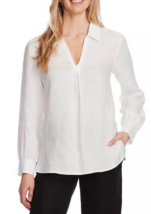 NEW VINCE CAMUTO WHITE LINEN TOP BLOUSE TUNIC SIZE XS $99 - $67.21