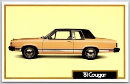 1981 MERCURY COUGAR 2 DOOR SEDAN AUTOMOBILE ADV CHROME POSTCARD - $4.38