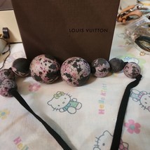 RARE Auth Louis Vuitton Liberty of London Dark Beads Fabric Necklace 2007 Runway - £700.88 GBP