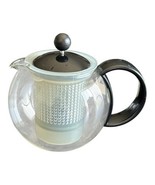 BODUM ASSAM Black Handle Clear Glass Teapot Plastic Tea Infuser French P... - $19.77