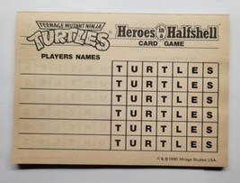 Teenage Mutant Ninja Turtles Heroes in  Halfshell Game 47 Sheet Replacem... - £7.03 GBP