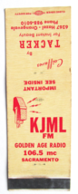KJML FM Radio 106.5 mc  Sacramento, California Station Matchbook Cover Coiffures - £1.38 GBP