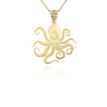 10k Solid Gold Octopus Pendant Necklace - Yellow, Rose, or White - £167.78 GBP+