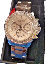 NEW August Steiner AS8100SS Women&#39;s Diamond Dial Stainless Steel Silver ... - $47.47