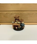 Christmas Vintage Bears Baking Figurine 3 inch - £10.72 GBP