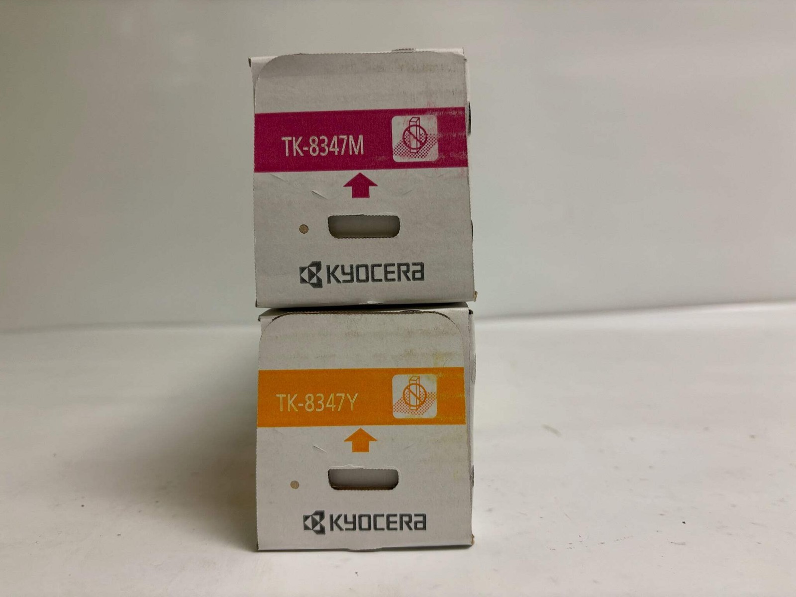 2 New OEM Kyocera TASKalfa 2552ci,2553ci Magenta &amp; Yellow Toners TK-8347 - $148.00