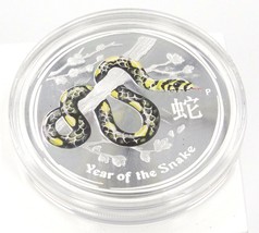 1 Oz Silver Coin 2013 $1 Australian Lunar Series II Year of The Snake Color - £108.41 GBP