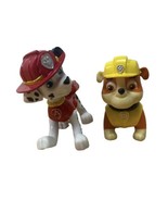 Paw Patrol Action Figures 2 Pc Lot  2”- 2.5” Tall  Marshall  Rubble Cake... - £5.29 GBP