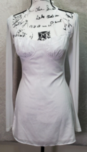 Princess Polly Mini Dress Women Size 4 White Mesh Sleeve Halter Neck Back Zipper - £18.16 GBP