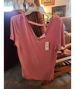 NWT White House Black Market WHBM Short Sleeve Pink Tee Size L, MSRP $34.50 - £14.97 GBP
