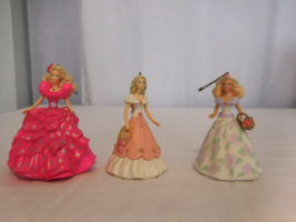 Hallmark Ornament 1998 Collector&#39;s Club Barbie 3rd + Springtime 1997  + 1990 Hap - £10.92 GBP