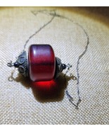 Antique Cherry Amber Faturan Bakelite 830S Silver Necklace Prayer Beeds ... - €480,34 EUR