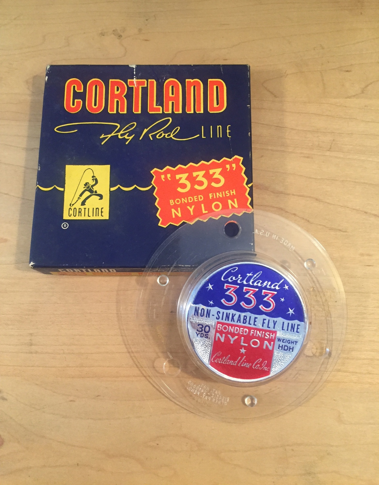 Vintage Cortland fly rod line packaging and spool- Vintage Packaging