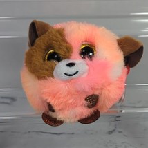 Ty Puffies Mandarin Plush Brown Pink Puppy Dog Stuffed Animal Round Toss... - $9.89