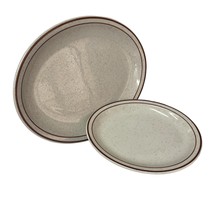 Jackson Custom China Restaurant Ware Oval Platters Sm And Lg Brown Speckled - $33.23 CAD