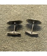 Vintage Calibri Sterling Silver 14kt Gold Accent Cuff Links KG - £35.24 GBP