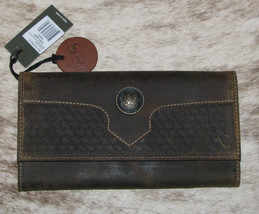 Myra Bag #6978 &quot;Eolfin&quot; Distressed Leather 7.5&quot;x4&quot; Wallet~Card Slots~Poc... - £37.77 GBP