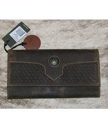 Myra Bag #6978 &quot;Eolfin&quot; Distressed Leather 7.5&quot;x4&quot; Wallet~Card Slots~Poc... - $47.31