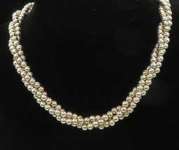 925 Sterling Silver - Vintage Shiny Multi-Strand Beaded Chain Necklace - NE3485 - £118.55 GBP