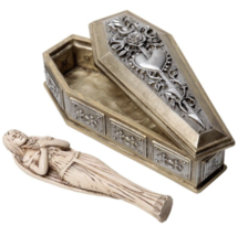 Alchemy Gothic Bride of the Dark Kiss Casket &amp; Figure Sword Heart Coffin V118 - £28.90 GBP