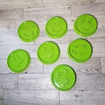 Pampered Chef Green Emoji Cookie Cutter Set Of 7 Kids Baking Kitchen Help #1443 - £7.08 GBP