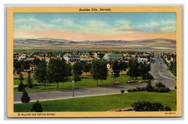 Birds Eye View Boulder City Nevada NV UNP Linen Postcard R6 - £3.22 GBP