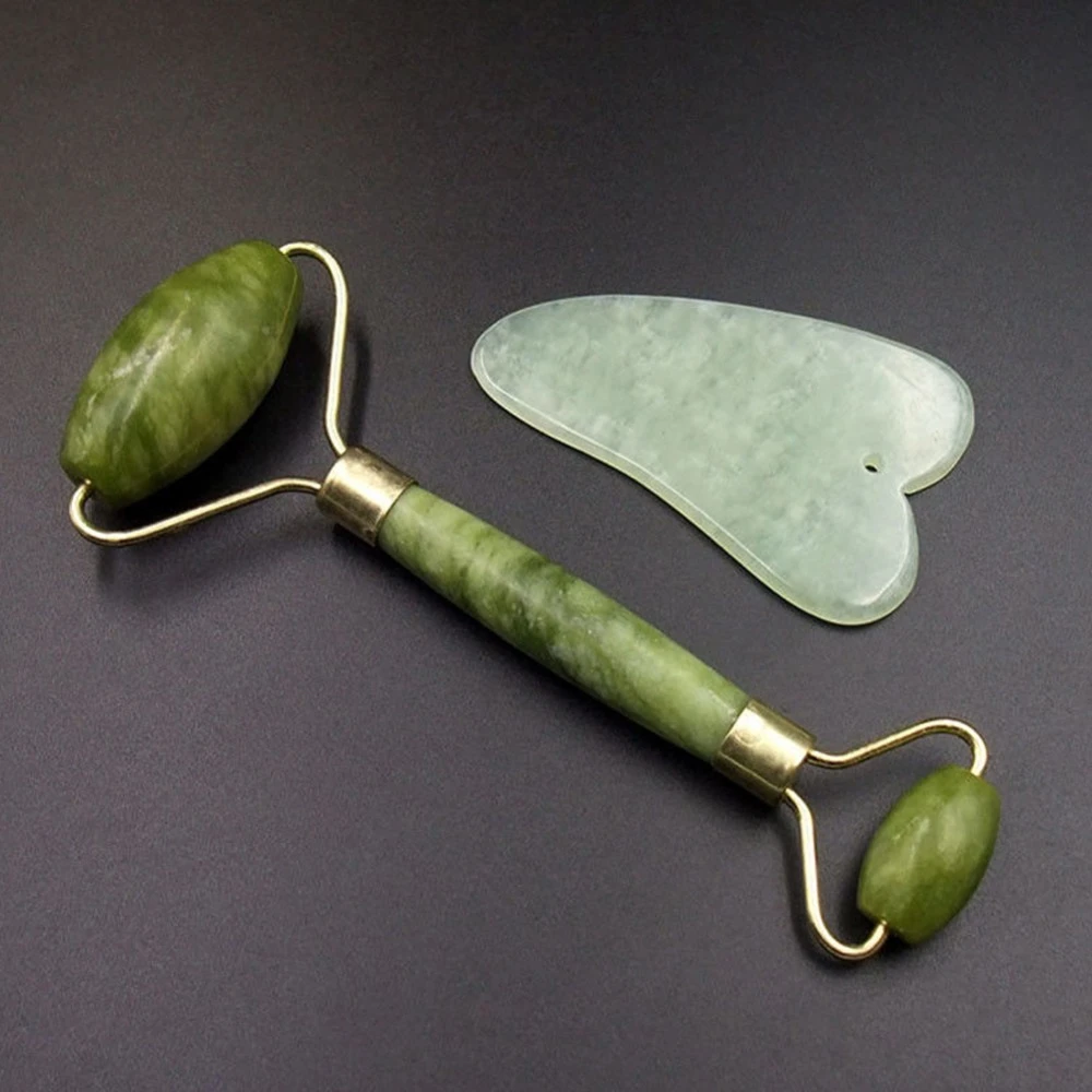 Natural jade stone guasha board scraper set facial lift skin relaxation slimming beauty thumb200