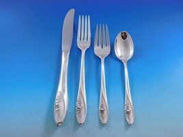 Sculptured Rose by Towle Sterling Silver Flatware Set 6 Service 24 pieces - €1.224,41 EUR
