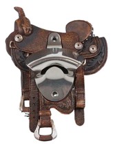 Vintage Rustic Western Cowboy Horse Saddle Wall Beer Bottle Cap Opener F... - $23.99