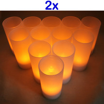 BRAND NEW 24 Rechargeable LED Tea Light Candles, Flameless & Environmental - £70.09 GBP