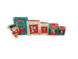 Vintage Hallmark Keepsake Christmas Ornament Lot of 5 Santa/Coach /Teacher Panda - $17.99