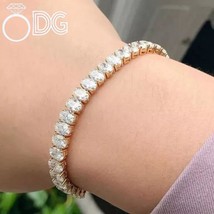 15CT Oval Cut Moissanite Tennis Bracelet – 925 Sterling Silver (Yellow G... - €438,47 EUR
