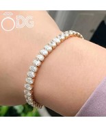 15CT Oval Cut Moissanite Tennis Bracelet – 925 Sterling Silver (Yellow G... - $705.97 CAD