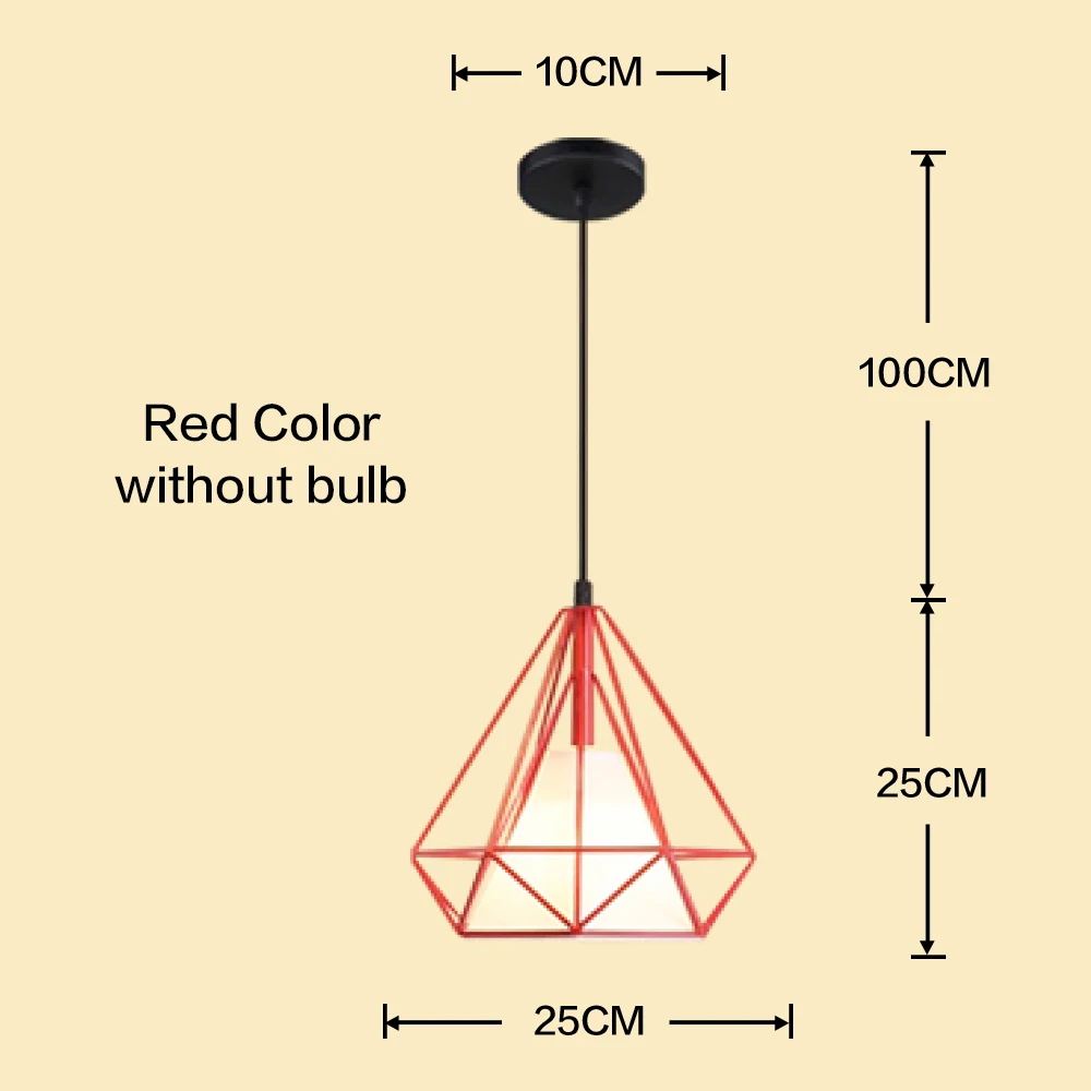  Pendant Light   Hanging Lamp Minimalist Cage Lighting Fixture E27 Base Multicol - £136.55 GBP