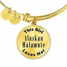 Unique Gifts Store Alaskan Malamute - 18k Gold Finished Bangle Bracelet - £40.02 GBP