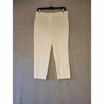 Women&#39;s Talbots White Perfect Crop Dressy Pants 6P Party Summer Lightweight - £18.63 GBP