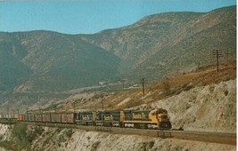 Santa Fe U36C Blasts Up Cajon Pass By Blue Cut California 24 Aug 1974 Po... - $4.79
