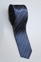 Dark Silver Grey Black Pink White #1 striped 5cm Necktie - $19.99