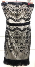 Lyndia Procanik Black &amp; White Lace Lined Sweetheart Neckline Sleeveless ... - $29.70