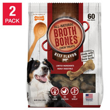 Broth Bones Nylabone Dog Treats Healthy Natural Good Doggie Chewies Chews 120 Pc - $79.99