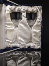 Faberge Firenze Black Crystal Wine Goblet Glasses Set of 2 image 5