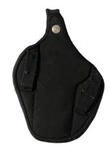 Vintage Nylon Gun Holster Black Soft Case Snap Closure 9.5x6.5 - $15.30