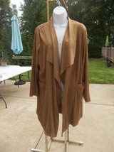 NWT MAX STUDIO FAUX SUEDE BROWN JACKET 1X - £39.50 GBP