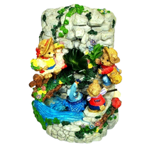 Bears Musical Water Fountain Fishing Waterfall Hand Painted 8 x 6 Tested - £15.79 GBP