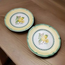 Set 2 Villeroy and Boch French Garden Valence Salad Plate Lemon Fruit Motif - $37.39